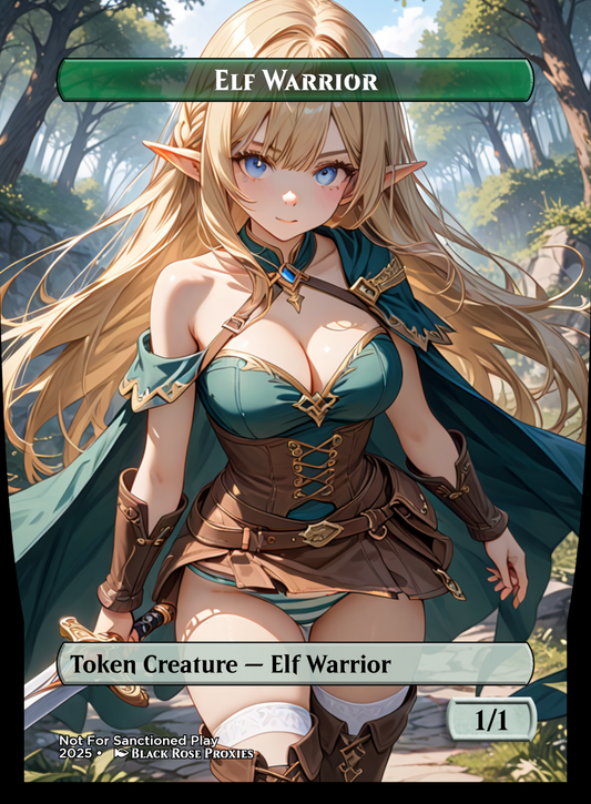 Elf Warrior Token - Various Styles - MTG Anime Proxy