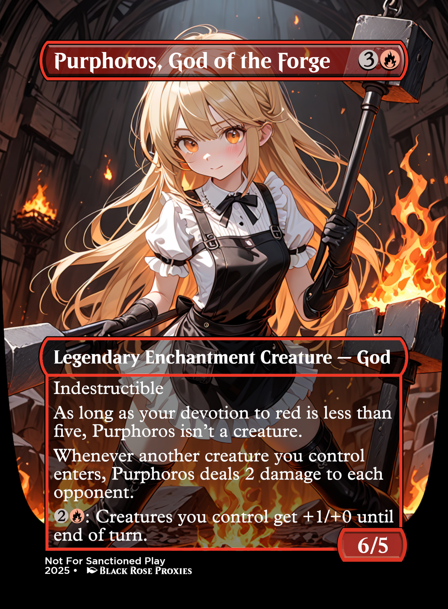 Purphoros, God of the Forge - Various Styles - MTG Anime Proxy