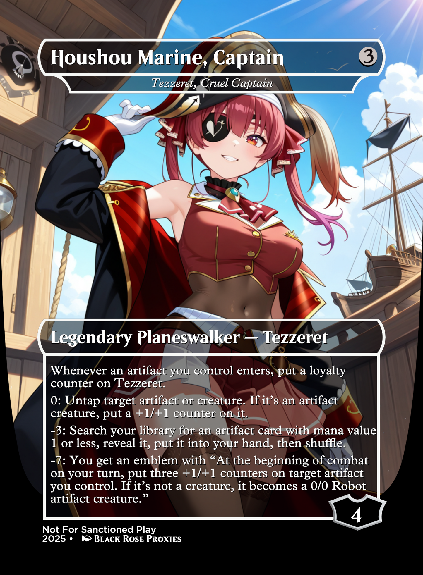 Houshou Marine, Captain (Tezzeret, Cruel Captain) - MTG Anime Proxy
