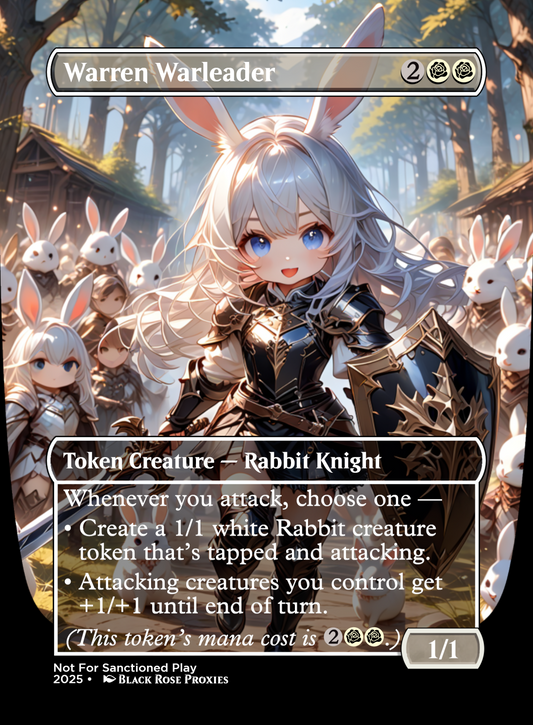 Warren Warleader - Card and Offspring Token Bundle - MTG Anime Proxy