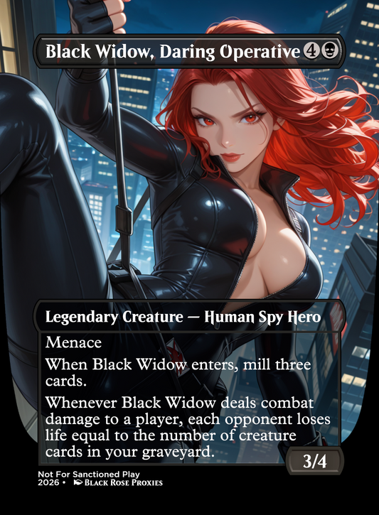 Black Widow, Daring Operative - MTG Anime Proxy