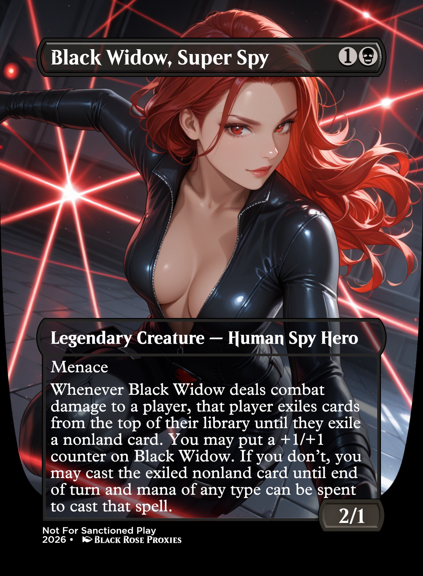 Black Widow, Super Spy - MTG Anime Proxy