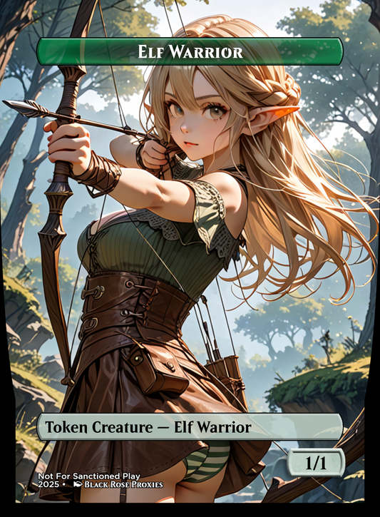 Elf Warrior Token - Various Styles - MTG Anime Proxy