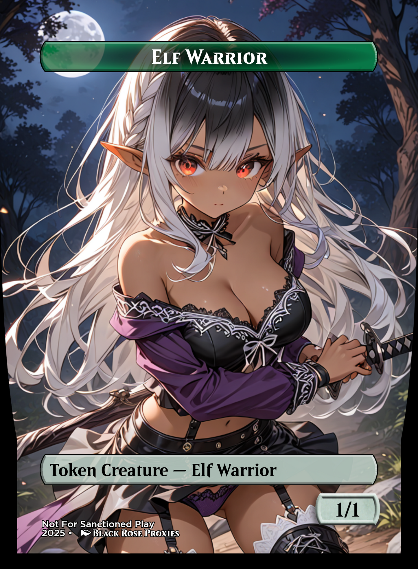 Elf Warrior Token - Various Styles - MTG Anime Proxy