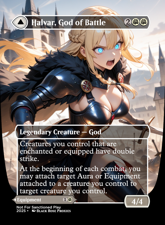 Halvar, God of Battle/Sword of the Realms - MTG Anime Proxy