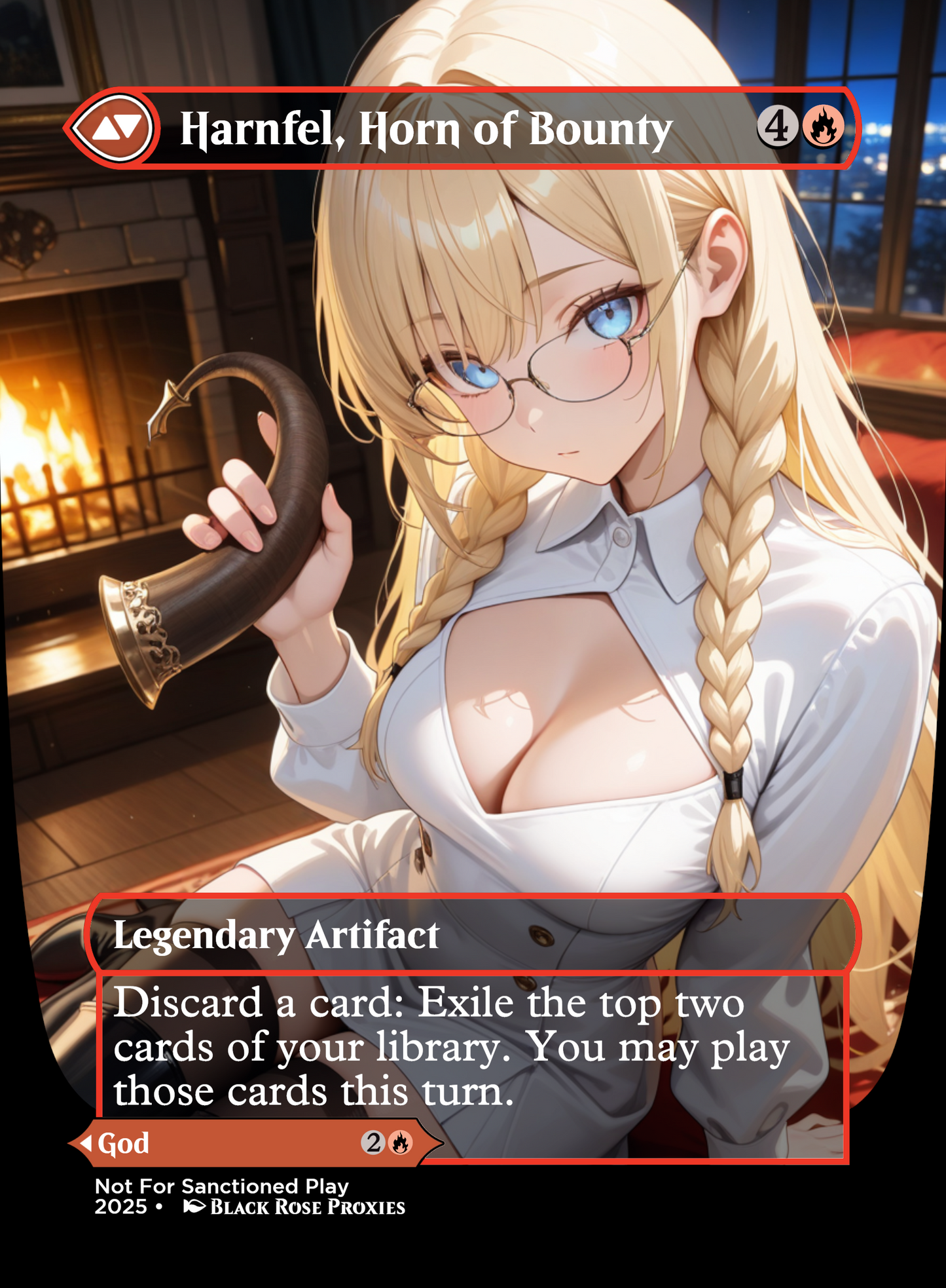Birgi, God of Storytelling/Harnfel, Horn of Bounty - MTG Anime Proxy