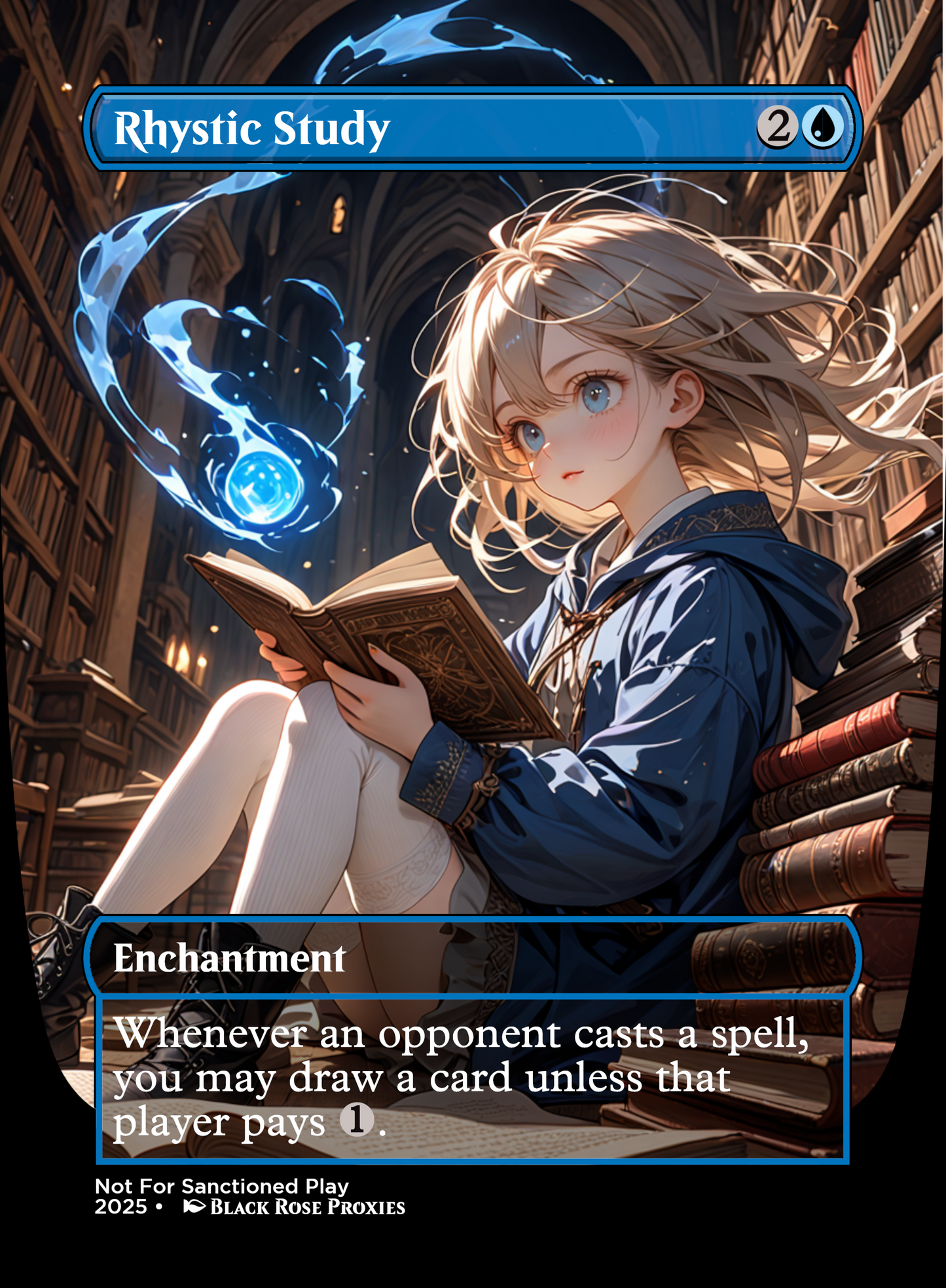 Rhystic Study - Various Styles - MTG Anime Proxy