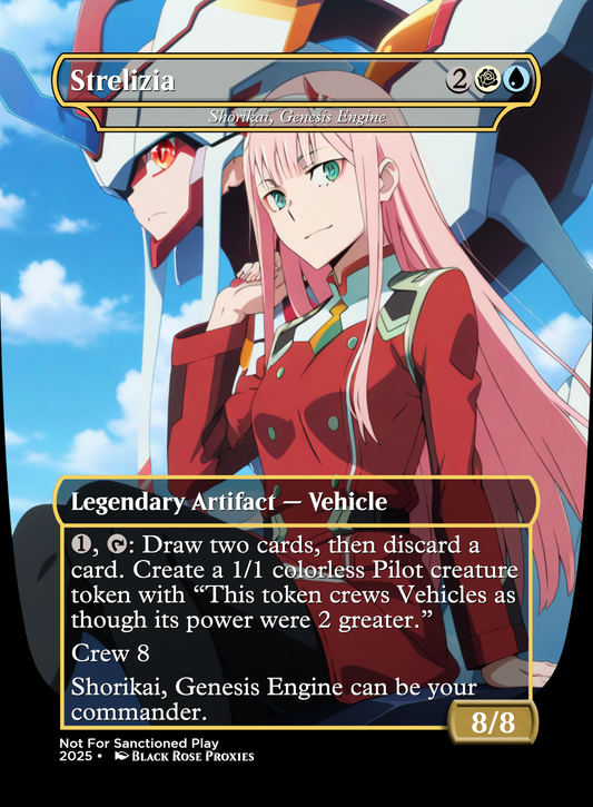 Strelizia & Pilot Token (Shorikai Genesis Engine) - MTG Anime Proxy