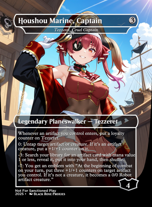 Houshou Marine, Captain (Tezzeret, Cruel Captain) - MTG Anime Proxy