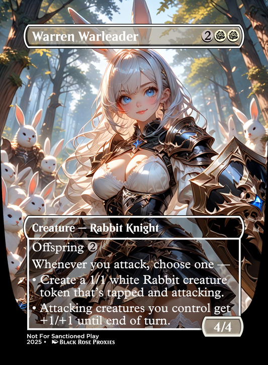 Warren Warleader - Card and Offspring Token Bundle - MTG Anime Proxy